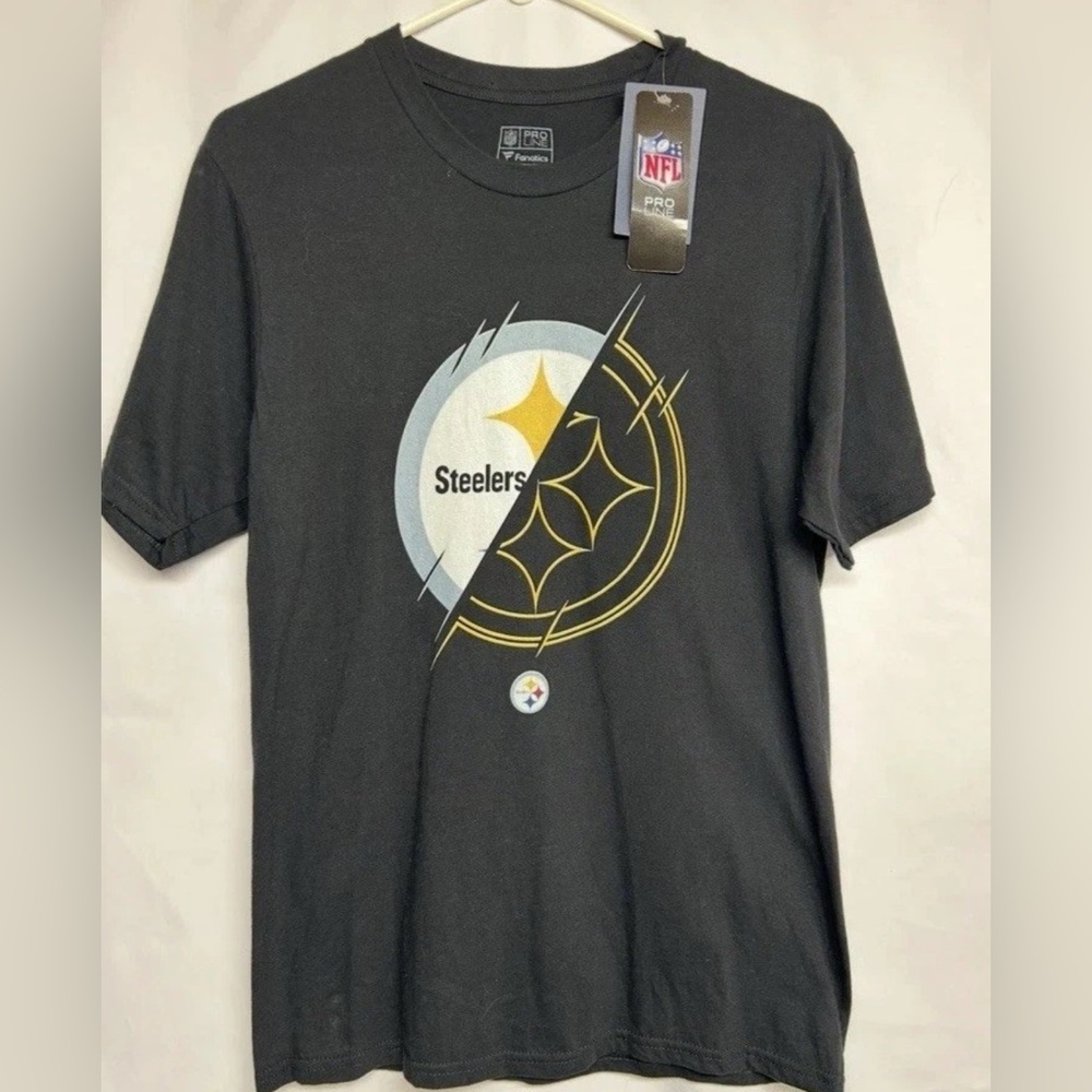 Pittsburgh Steelers Mens Short Sleeved T-Shirt Sz S NFL Football Team Logo Black